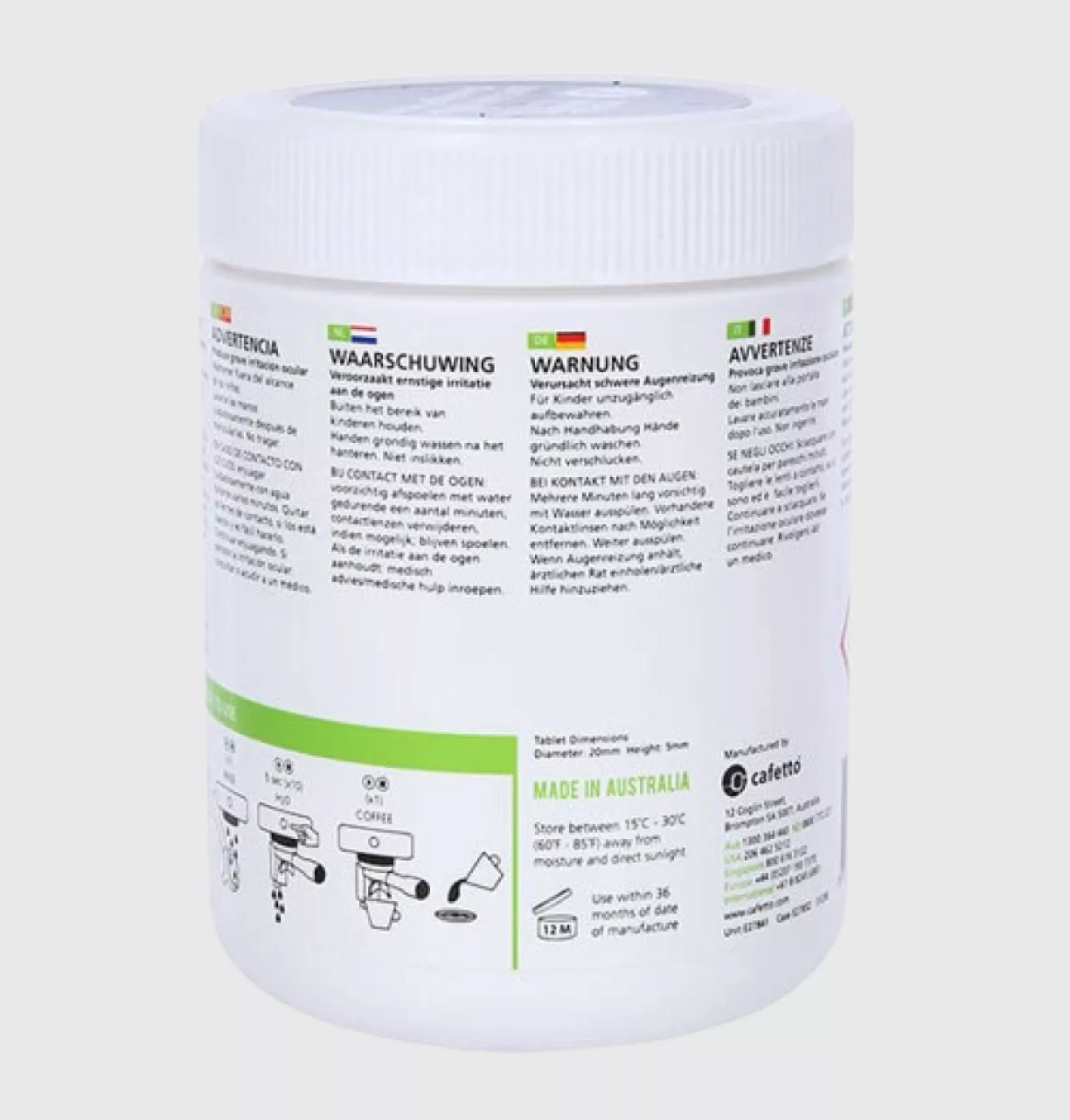 Средство для чистки рожковых кофемашин Cafetto TEVO Maxi Tablets 2,5 150таб,.