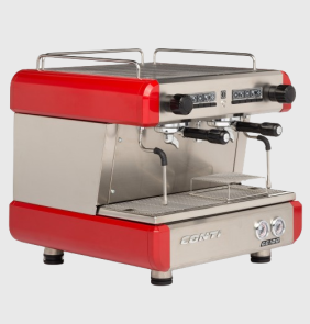 Кофемашина эспрессо рожковая CONTI CC100 Compact TC Red 2 группы, красного цвета